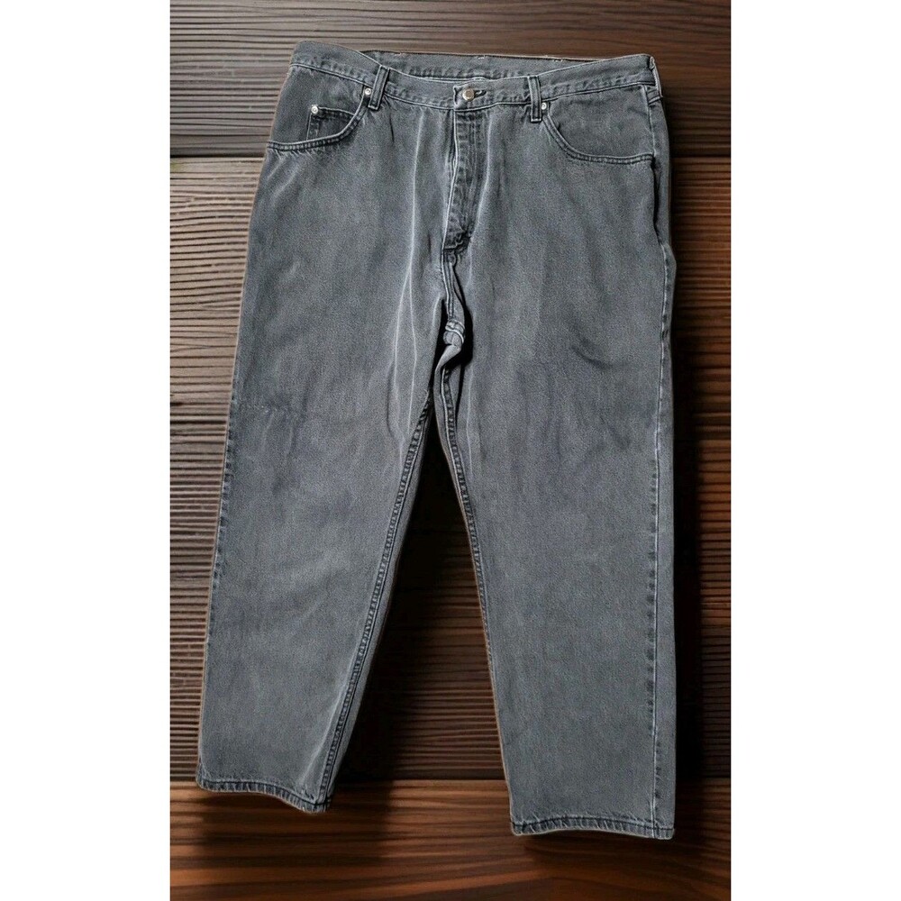 Wrangler 97601CB Men Black Jeans 40x30 Relaxed Fit Straight Leg Faded Denim 2016 - Picture 1 of 15